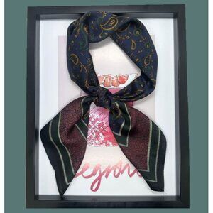 ⭐Elegant Women Square Scarf Bandana Navy Blue Burgundy Silky Soft Luxurious New